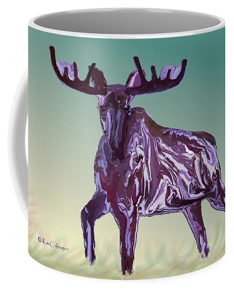 Moose Coffee Mug featuring the digital art Montana Moose 2 by Kae Cheatham