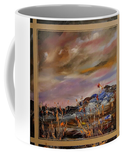 Montana Stormy Expressions Coffee Mug featuring the painting Montana Stormy Expressions    6 19 by Cheryl Nancy Ann Gordon