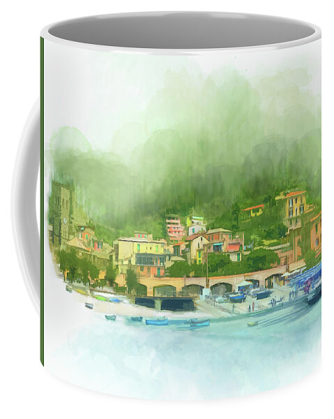 Italy Coffee Mug featuring the digital art Monterosso by Gina Harrison