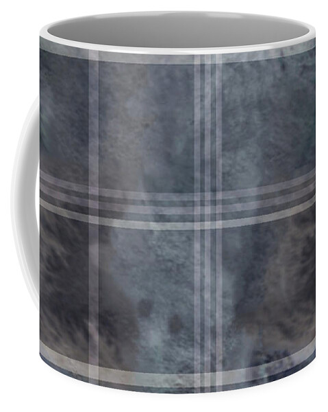 Pattern Coffee Mug featuring the digital art Moody Blue Plaid by Sand And Chi
