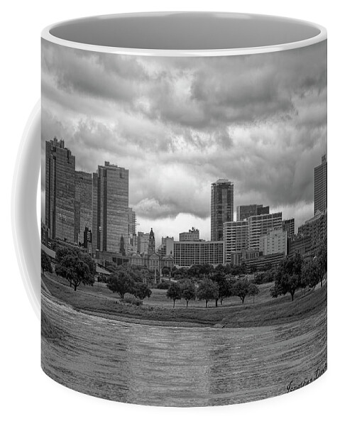 Fort Worth Skyline Coffee Mug featuring the photograph Moody Fort Worth by Jonathan Davison