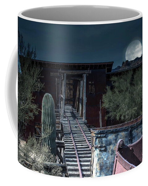 Full Coffee Mug featuring the photograph Moon mining by Darrell Foster