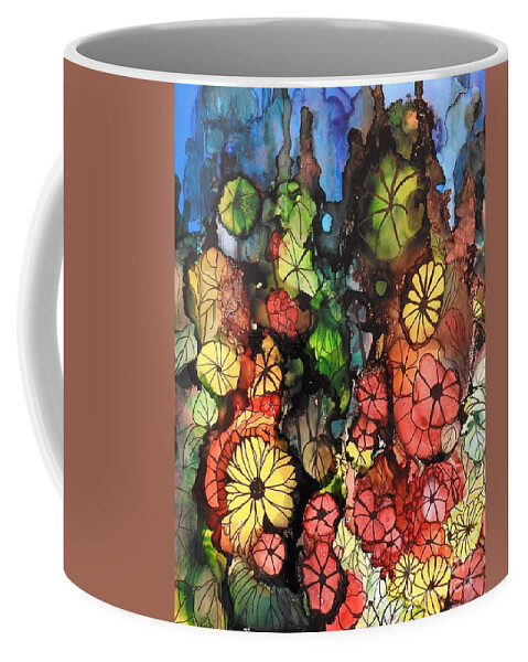 Flowers Coffee Mug featuring the painting Moonflowers II by Petra Burgmann