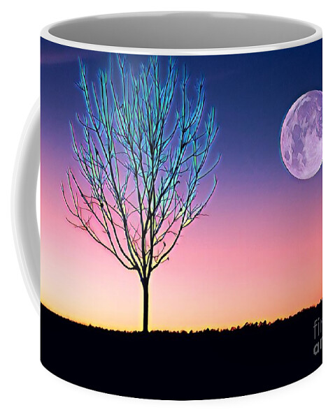Nature Coffee Mug featuring the painting Moonrise by Denise Railey