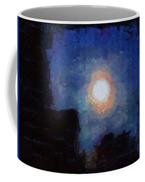 Moon Coffee Mug featuring the mixed media Moonscape by Christopher Reed