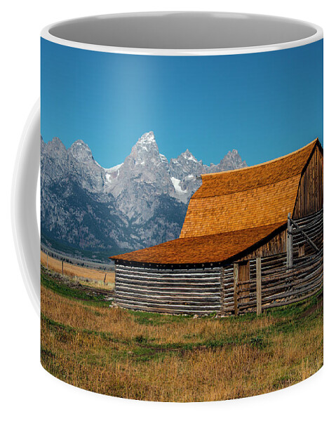 Grand Tetons Coffee Mug featuring the photograph Mormons Barn 3779 by Donald Brown