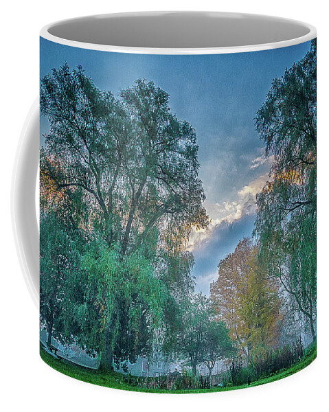 Vermont Coffee Mug featuring the photograph Morning Fog by Peggy Blackwell