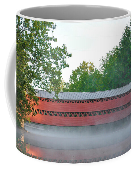 Morning Coffee Mug featuring the photograph Morning on Swamp Creek - Sachs Covered Bridge - Gettysburg by Bill Cannon