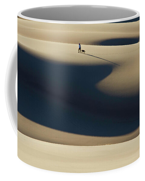 Sand Coffee Mug featuring the photograph Morning Walk by Robert Woodward