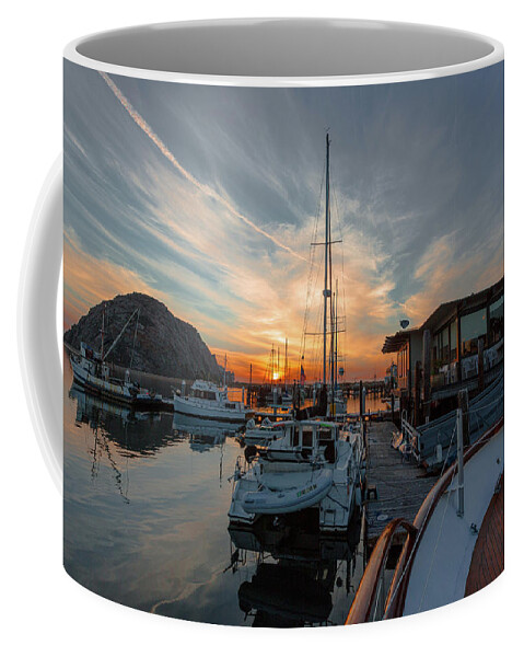 Morro Bay Coffee Mug featuring the photograph Morro Bay Sunset by Mike Long