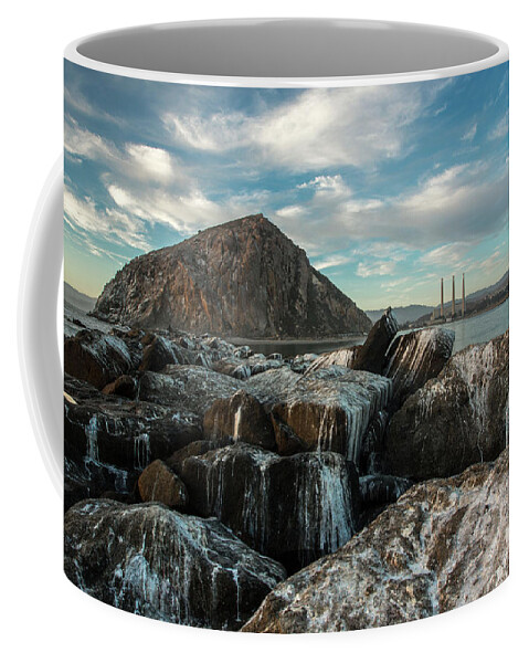 Morro Bay Coffee Mug featuring the photograph Morro Rock Breakwater by Mike Long