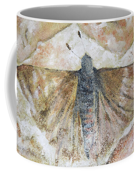 Fossils Coffee Mug featuring the painting Moth Fossil by Toni Willey