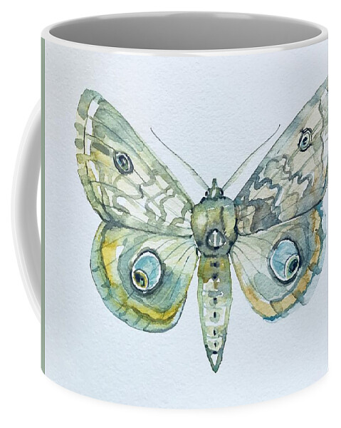 Moth Coffee Mug featuring the painting Moth by Luisa Millicent