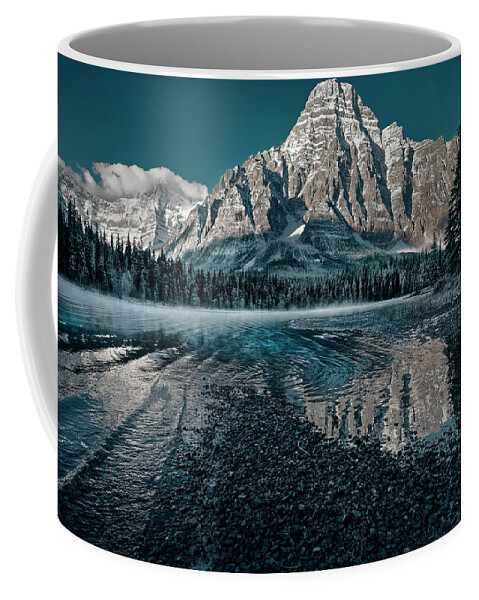 Banff Coffee Mug featuring the photograph Mount Chephren Reflected by Dan Jurak