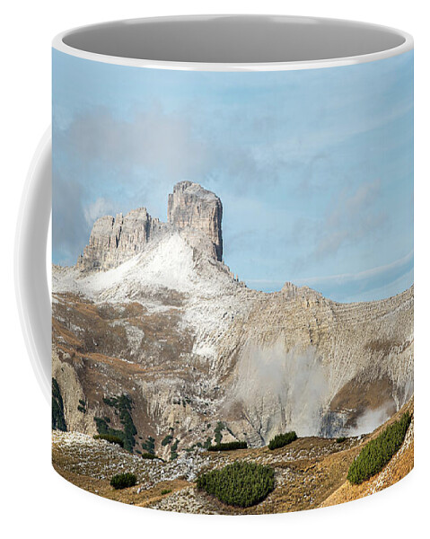 Dolomites Coffee Mug featuring the photograph Mountain landscape of the picturesque Dolomites Torre dei Scarp by Michalakis Ppalis