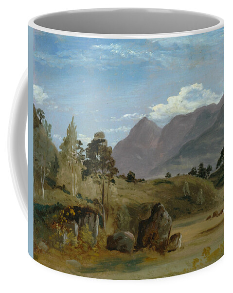 19th Century Art Coffee Mug featuring the painting Mountain Landscape, possibly in the Lake District by Lionel Constable