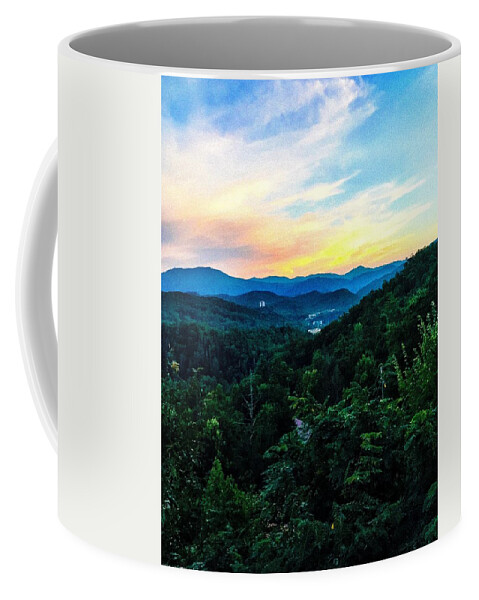 Smoky Mountains Coffee Mug featuring the photograph Mountain View by Kelly Thackeray