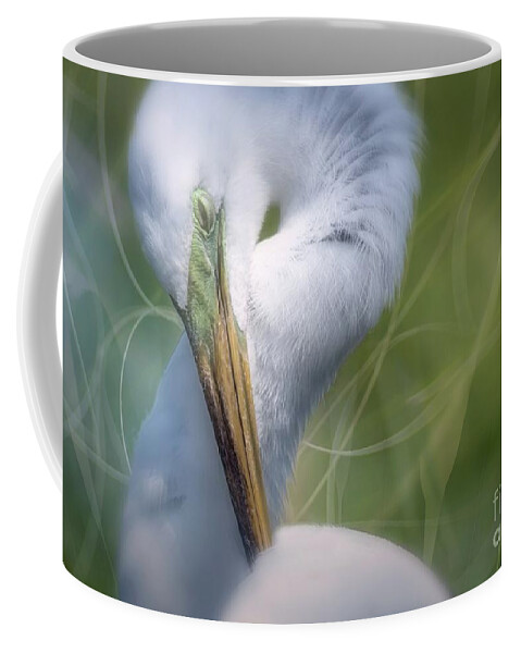 White Great Egret Coffee Mug featuring the photograph Mr. Bojangles by Mary Lou Chmura