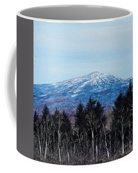 Monadnock Region Coffee Mug featuring the painting Mt. Monadnock Spring Snow by Paul Gaj