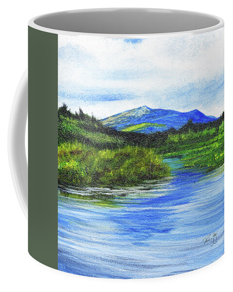 Mount Monadnock Coffee Mug featuring the painting Mt. Monandnock From Scott Brook by Paul Gaj