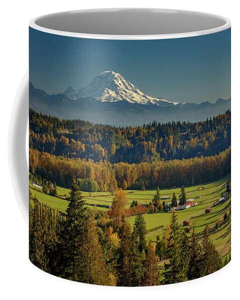 Mt Coffee Mug featuring the photograph Mt. Rainier from Auburn 1 by Mike Penney