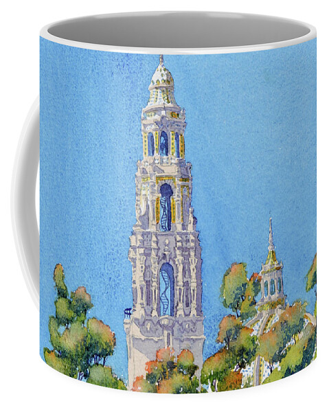 Dna Coffee Mug featuring the painting Museum of Man with DNA Spiral by Mary Helmreich