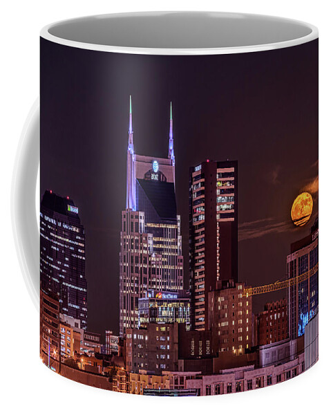 At&t Coffee Mug featuring the photograph Music City Super Moon by Kenneth Everett
