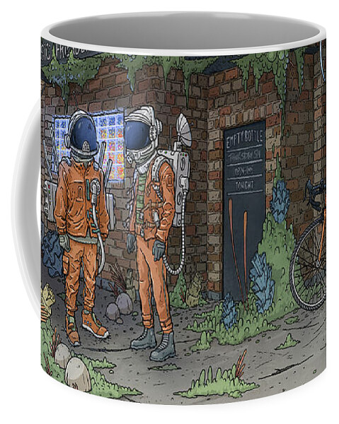 Astronaut Coffee Mug featuring the digital art Music, Friendly by EvanArt - Evan Miller