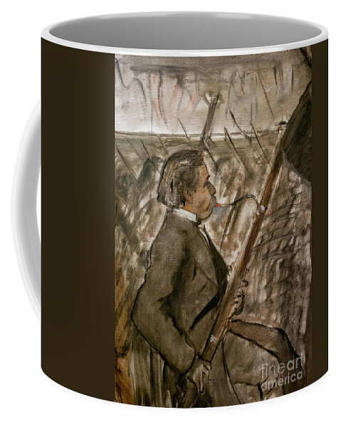 Painting Coffee Mug featuring the painting Musicians In The Orchestra Detail Around 1870 by Edgar Degas