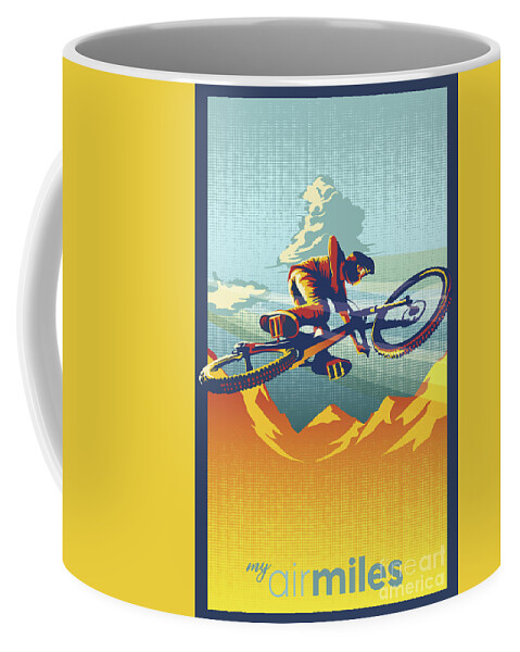 Mountain Bike Art Coffee Mug featuring the painting My Air Miles by Sassan Filsoof