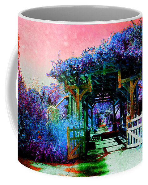 Garden Coffee Mug featuring the mixed media My Fantasy Garden Spot by Stacie Siemsen