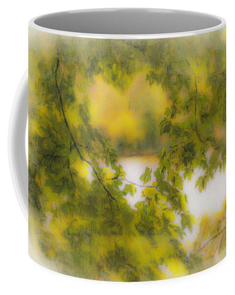 Trees Coffee Mug featuring the photograph My Heart is at the Lake by Diane Lindon Coy
