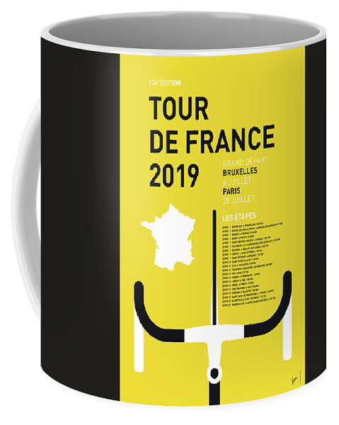 2019 Coffee Mug featuring the digital art My Tour De France Minimal Poster 2019 by Chungkong Art