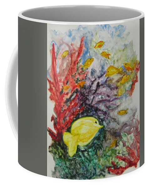 Watercolor Coffee Mug featuring the painting My World by Paula Pagliughi