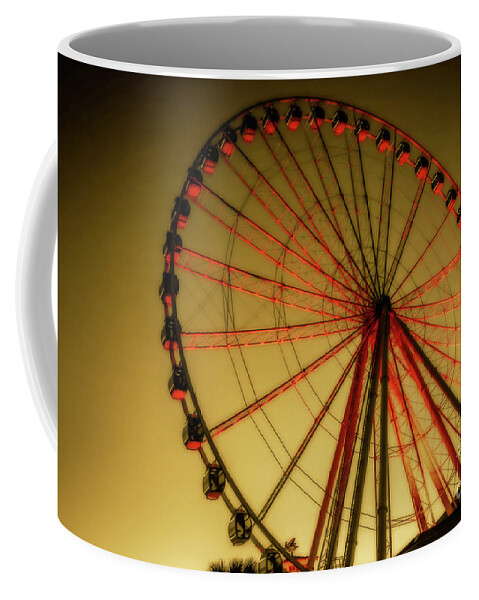 Myrtle Beach Sky Wheel Coffee Mug featuring the digital art Myrtle Beach Sky Wheel by Randy Steele