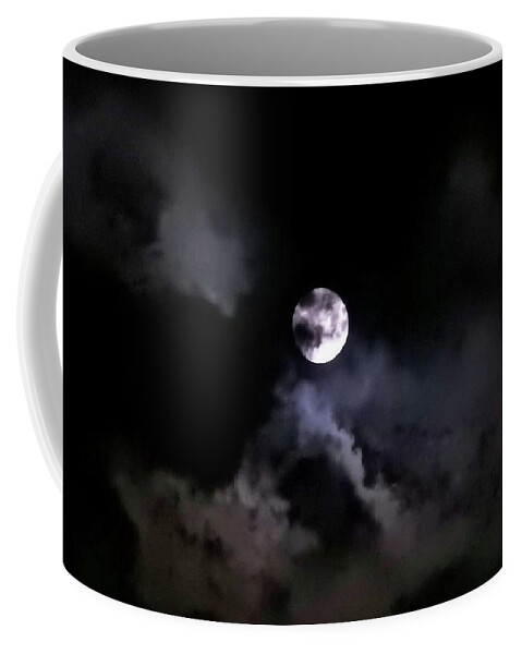 Moon Coffee Mug featuring the photograph Mysterious Moon by Kathy Ozzard Chism