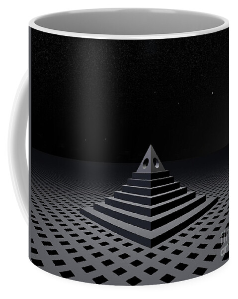 Pyramid Coffee Mug featuring the digital art Mysterious Pyramid by Phil Perkins