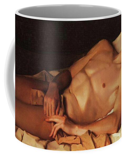 Konstantin Somov Coffee Mug featuring the painting Naked Young Man - B. Snezhkovsky by Konstantin Somov