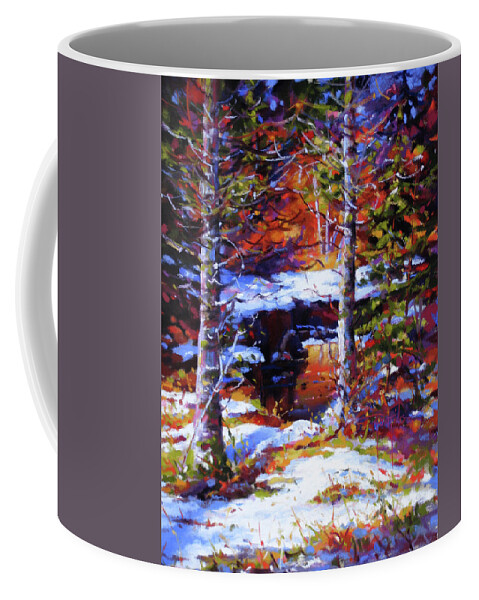Winter Coffee Mug featuring the pastel Nathan Creek by Dianna Ponting