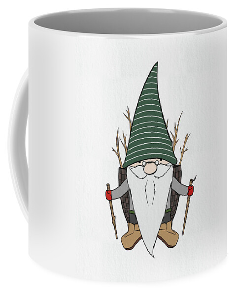 Gnome Coffee Mug featuring the mixed media Nature Gnomes I by Hugo Edwins
