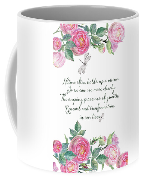 Natures Mirror Coffee Mug featuring the mixed media Nature's Mirror - Kindness by Jordan Blackstone