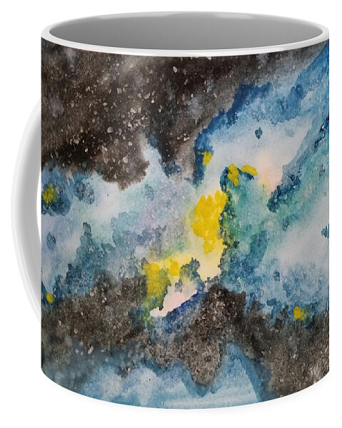 Watercolor Coffee Mug featuring the painting Nebula Q by PJQandFriends Photography