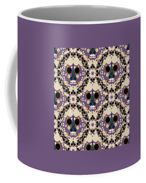 Surreal Coffee Mug featuring the mixed media New Beginnings - Skull Flowers by BFA Prints
