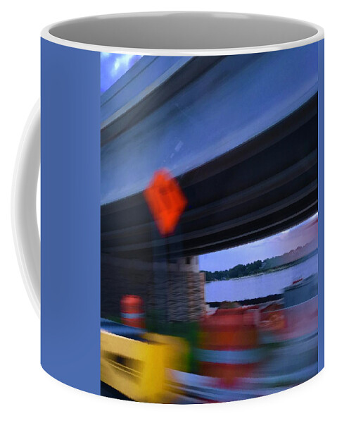 Industry Coffee Mug featuring the photograph New Florida Bridge Construction by Debra Grace Addison