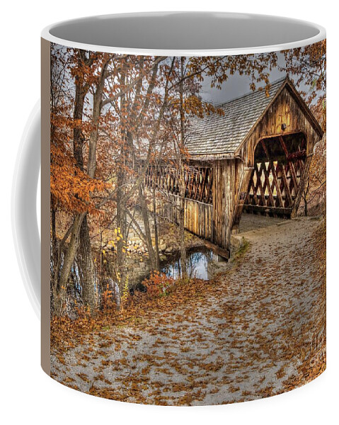 New England College Covered Bridge Coffee Mug featuring the photograph New England College Covered Bridge by Steve Brown