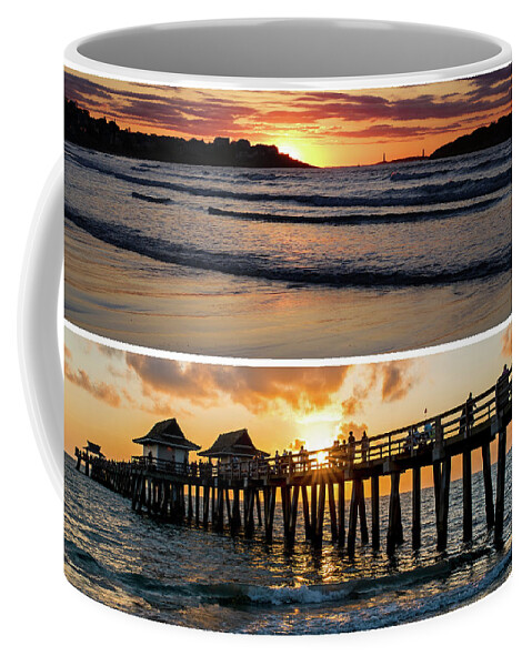 Gloucester Coffee Mug featuring the photograph New England meets Florida Good Harbor Beach Naples Pier Golden Sun by Toby McGuire