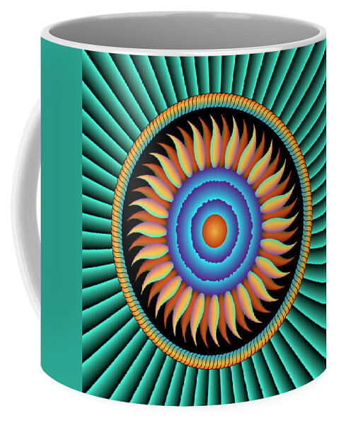 Illuminated Abstract Coffee Mug featuring the digital art New Mexico Sun by Becky Titus