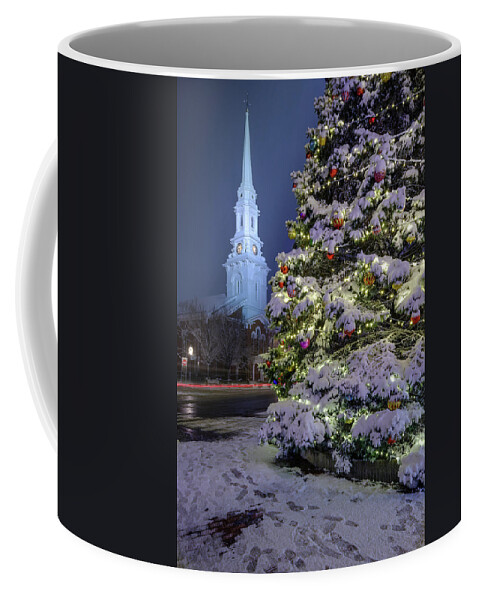 Market Square Coffee Mug featuring the photograph New Snow For Christmas by Jeff Sinon