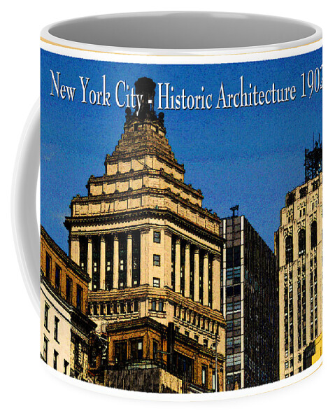 New+york Coffee Mug featuring the painting New York City - Historic Skyscraper Architecture Poster by Peter Potter