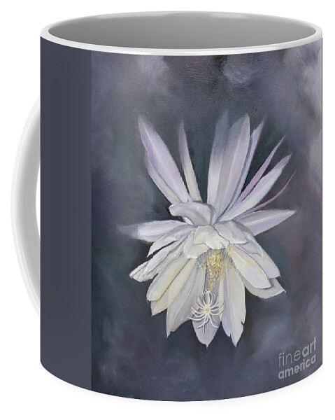 Flower Coffee Mug featuring the painting Night Blooming Cereus by Anne Cameron Cutri